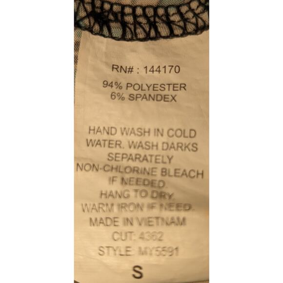 Exclusive One Chevron Zigzag Sleeveless Top Size Small Blue Black White - Picture 7 of 13